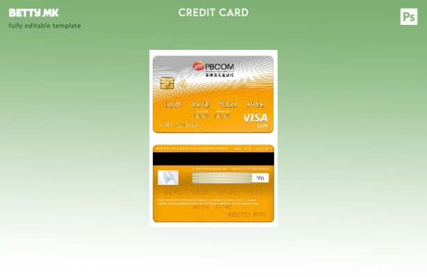 Модерен стил Шаблон за златна картичка за виза на банката за комуникации на Фили